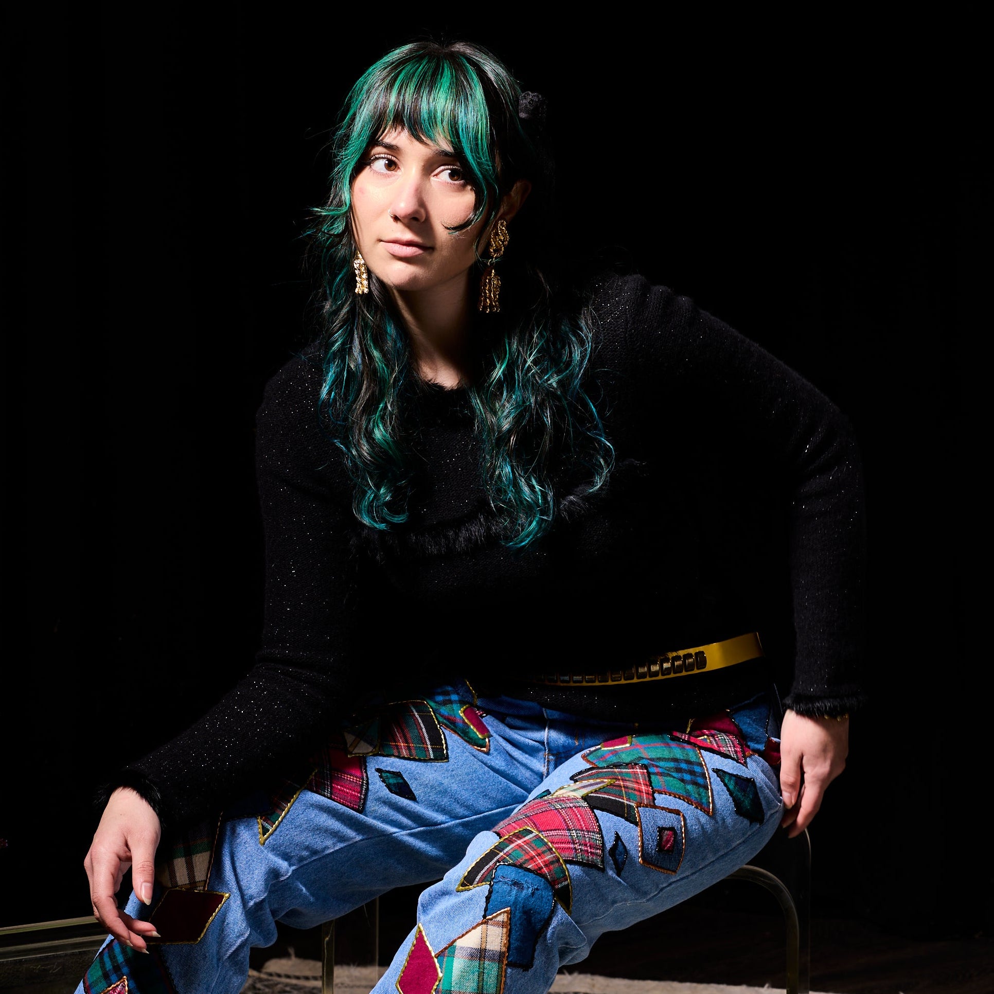 1990's Fur + Sparkle Knit