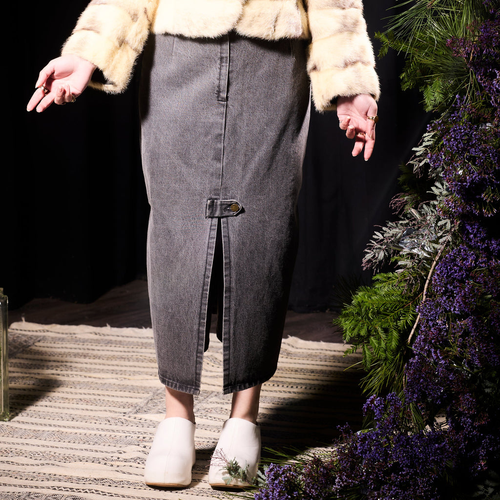 1980's Denim Midi Skirt