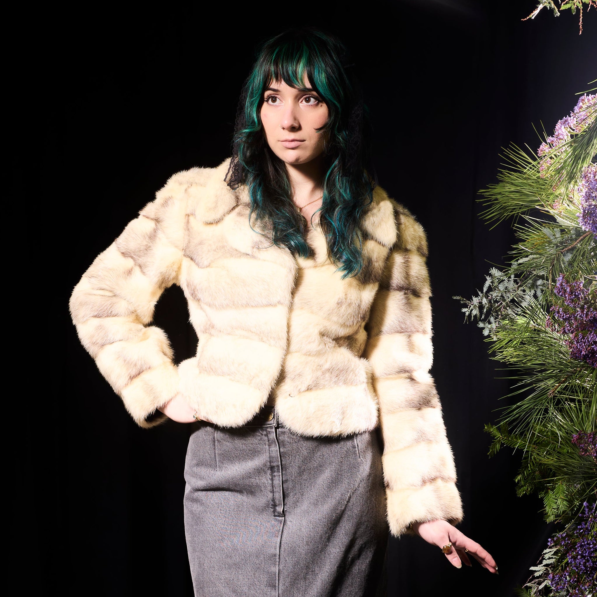 Vintage Two-Tone Fur Jacket