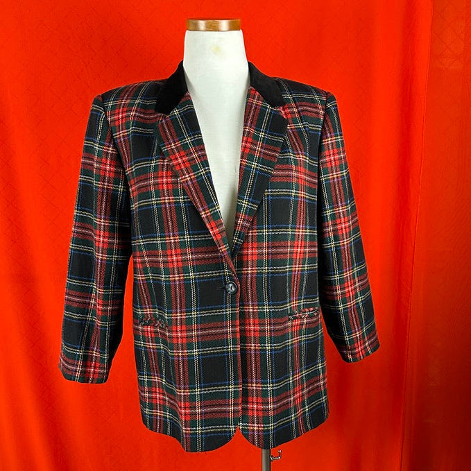 Plaid & Velvet Blazer