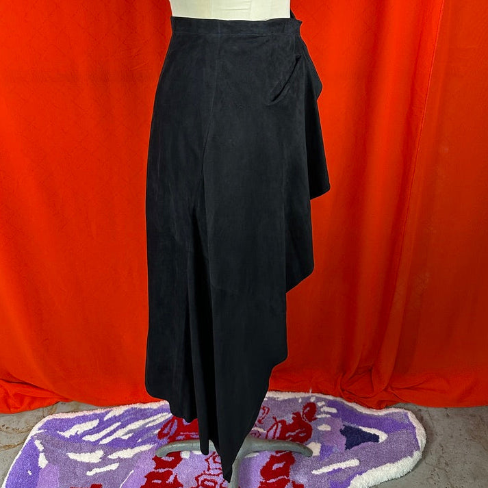 Donna Karan Suede Wrap Skirt