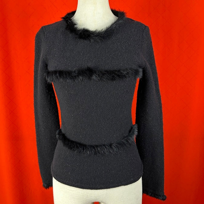 1990's Fur + Sparkle Knit