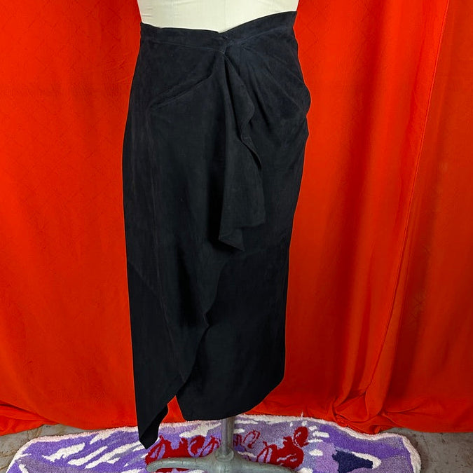 Donna Karan Suede Wrap Skirt