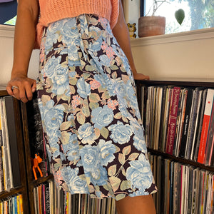 1970's Blue Rose Skirt