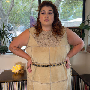 Suede + Crochet Dress