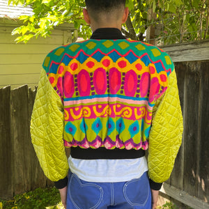 Escada Velvet Ikat Bomber Jacket