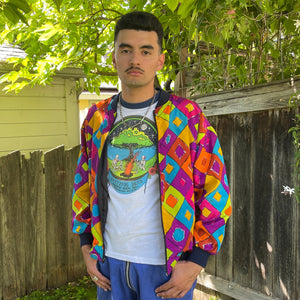 Geometric Print Windbreaker