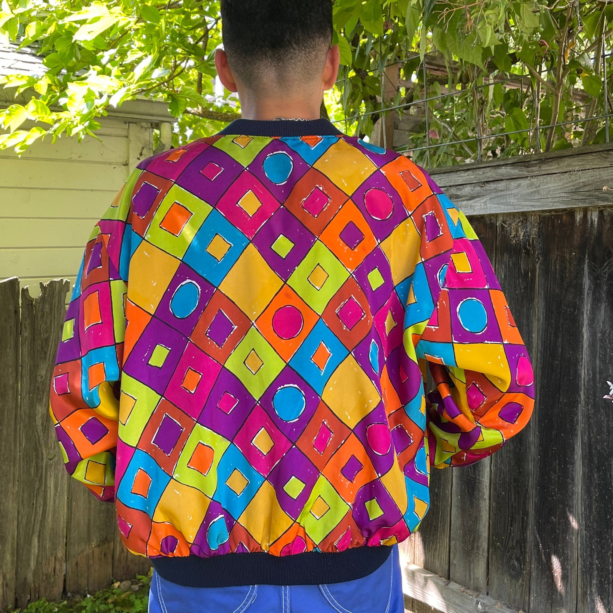 Geometric Print Windbreaker