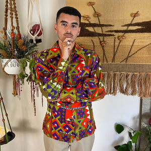 Geometric 1970's button up