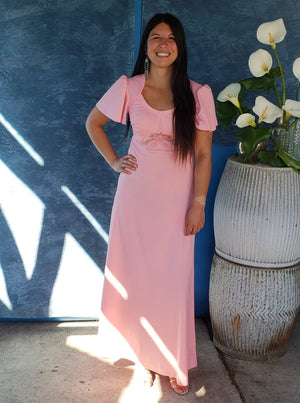Pretty in pink full length dress