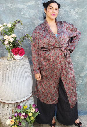 Silk paisley robe