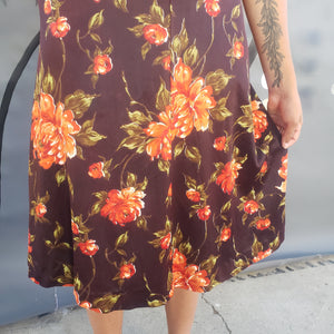 Floral 70s halter dress