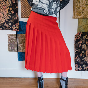 Waterfall pleated 1950'S wool skirt