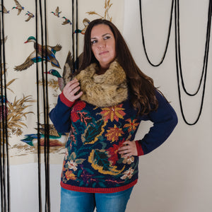 Hand Knit Floral Sweater