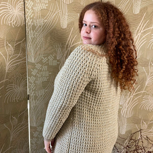 Waffle knit long sweater
