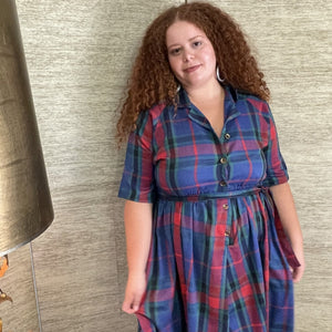 1970's Plaid House Dress