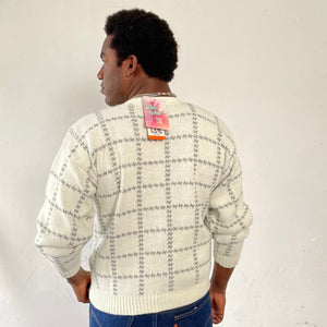 1980s Floral grid sweater