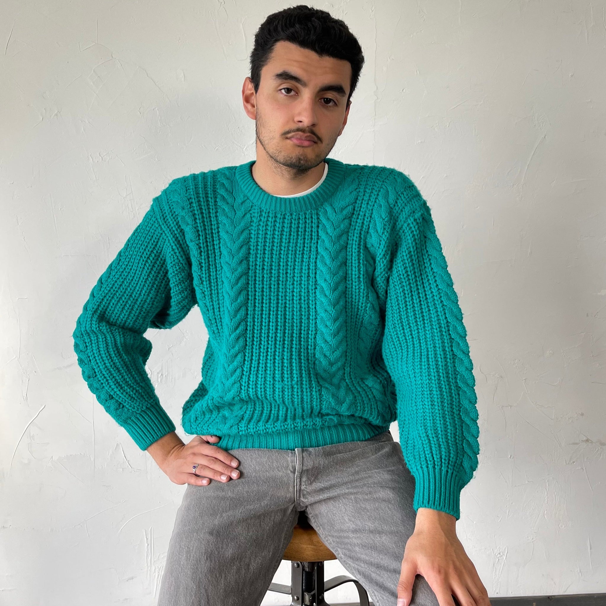 1980's chunky cable knit sweater