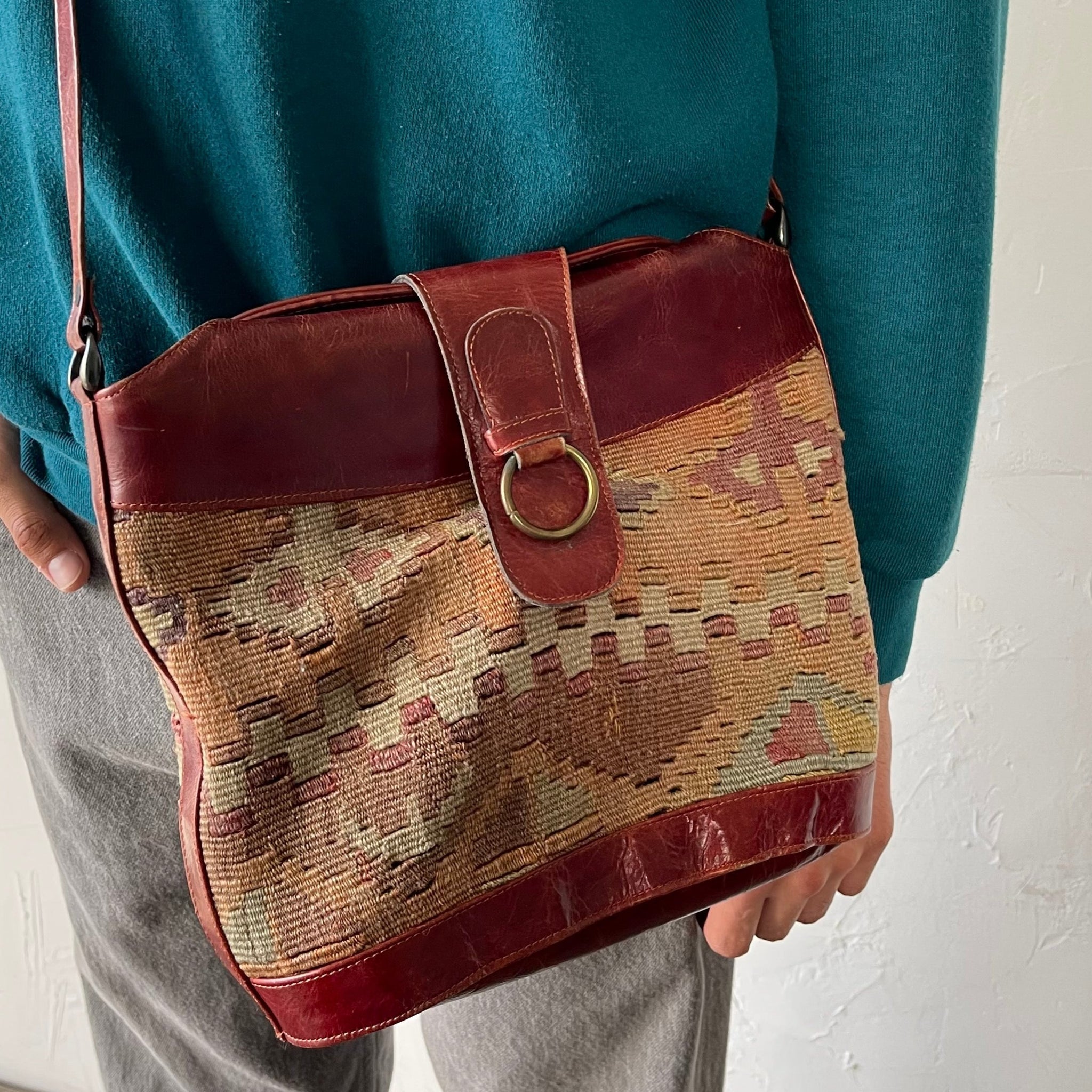 Leather + Carpet Bag