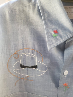 1970's Cross-Stitch Embroidery Shirt